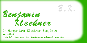 benjamin kleckner business card